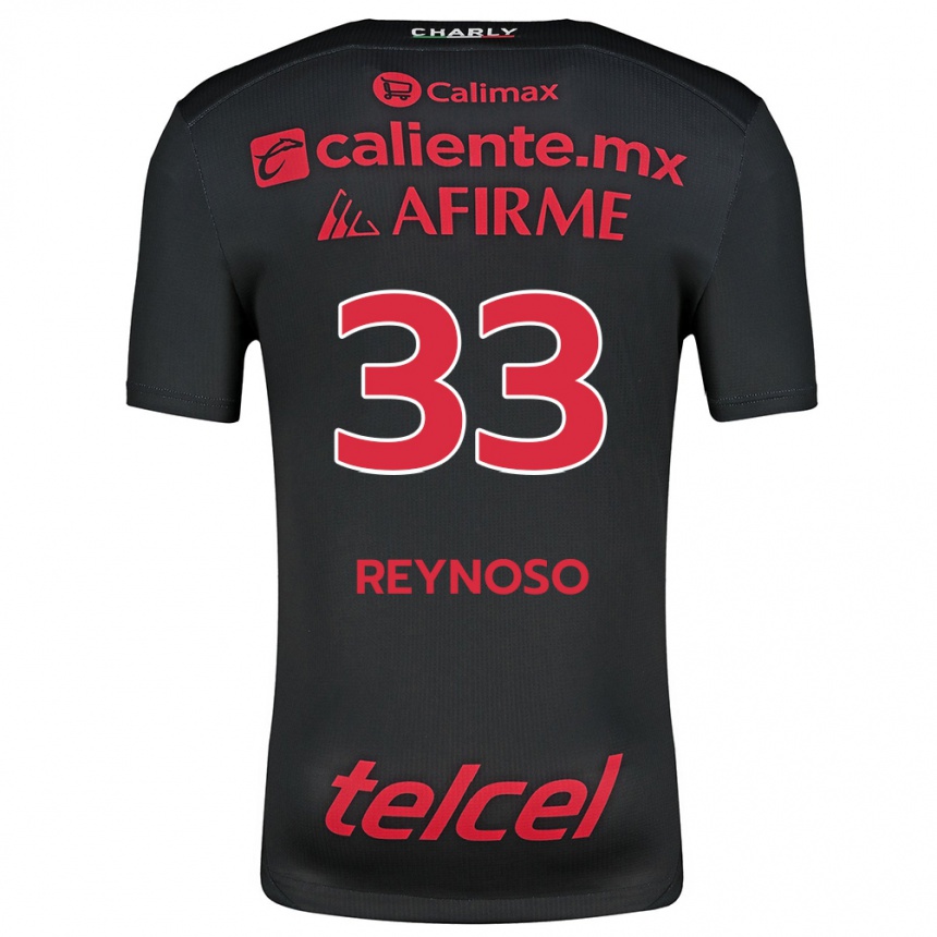 Niño Fútbol Camiseta Emanuel Reynoso #33 Negro Rojo 1ª Equipación 2024/25 Perú