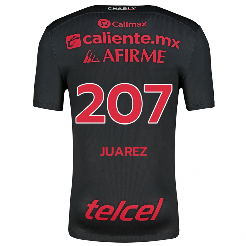 Niño Fútbol Camiseta José Juárez #207 Negro Rojo 1ª Equipación 2024/25 Perú