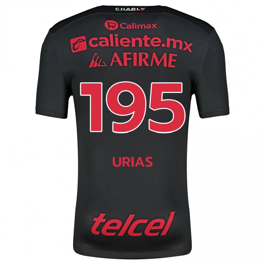 Niño Fútbol Camiseta Héctor Urías #195 Negro Rojo 1ª Equipación 2024/25 Perú