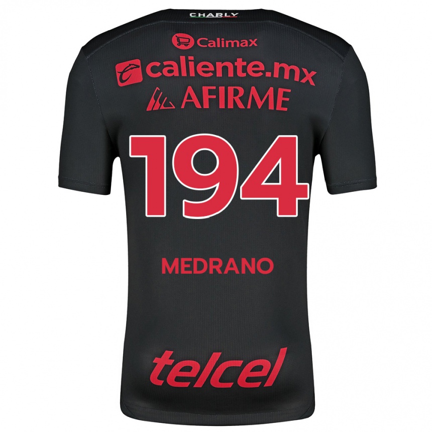 Niño Fútbol Camiseta Luis Medrano #194 Negro Rojo 1ª Equipación 2024/25 Perú