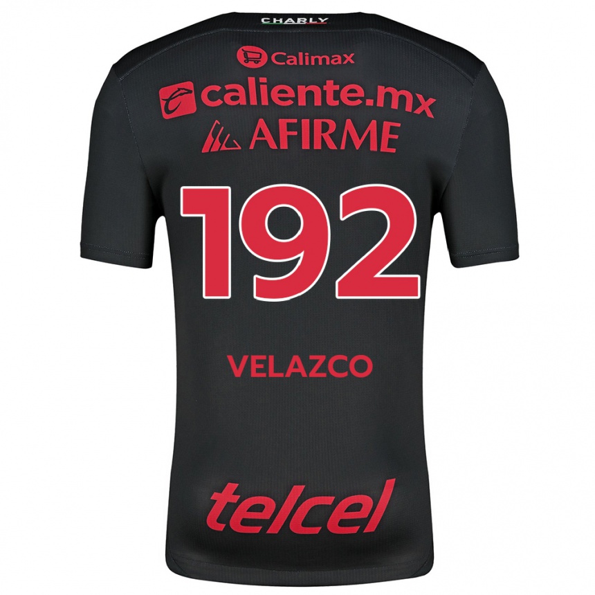 Niño Fútbol Camiseta Emiliano Velazco #192 Negro Rojo 1ª Equipación 2024/25 Perú