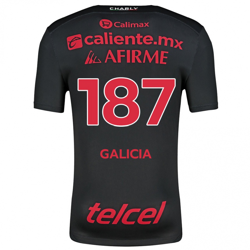 Niño Fútbol Camiseta Carlos Galicia #187 Negro Rojo 1ª Equipación 2024/25 Perú