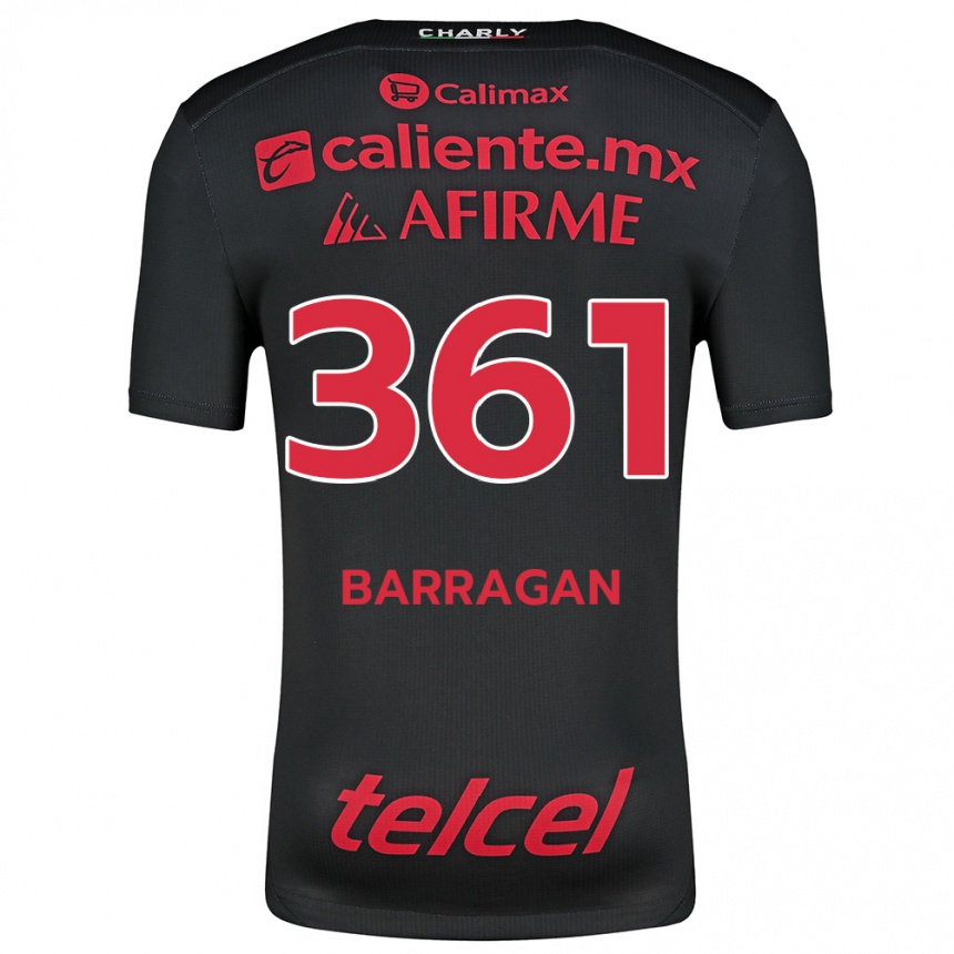 Niño Fútbol Camiseta Jesús Barragán #361 Negro Rojo 1ª Equipación 2024/25 Perú