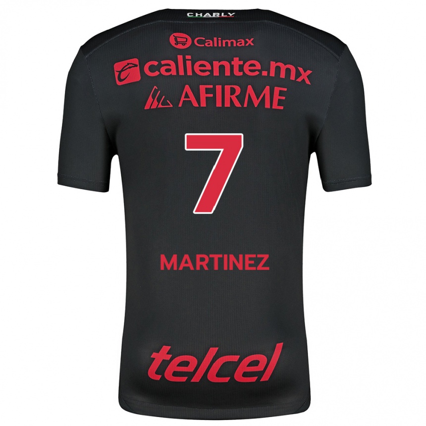 Niño Fútbol Camiseta Alejandro Martínez #7 Negro Rojo 1ª Equipación 2024/25 Perú