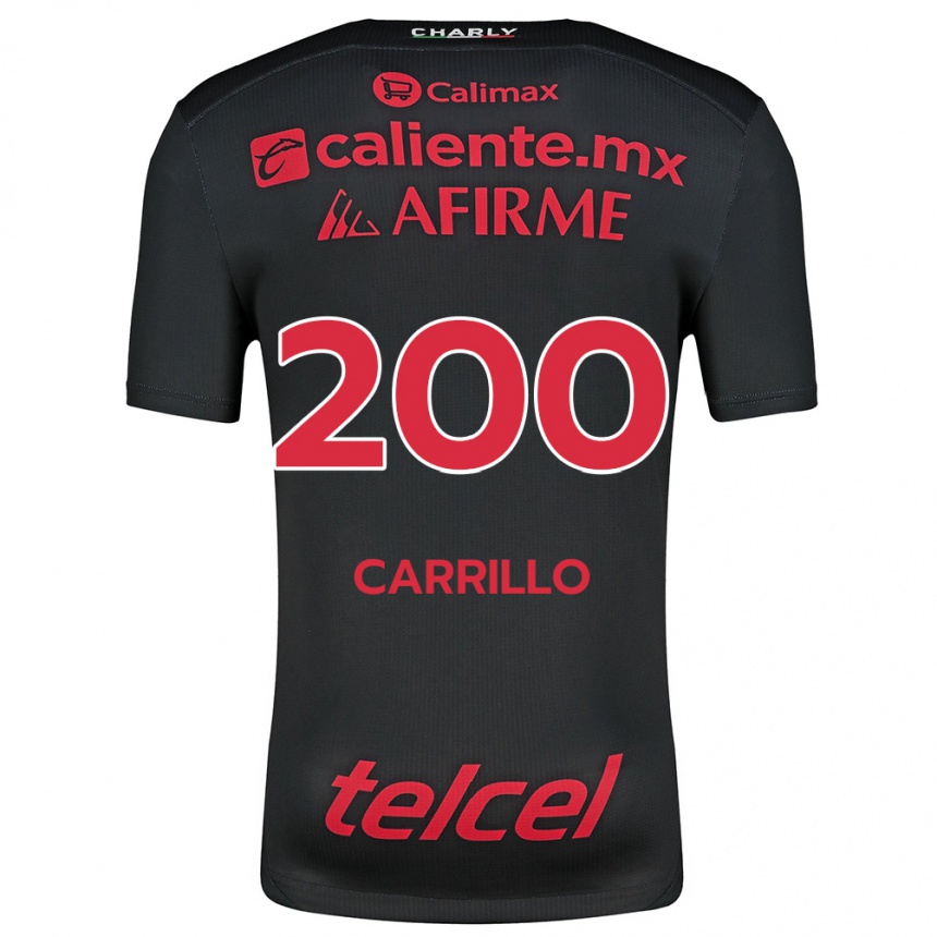 Niño Fútbol Camiseta Manuel Carrillo #200 Negro Rojo 1ª Equipación 2024/25 Perú