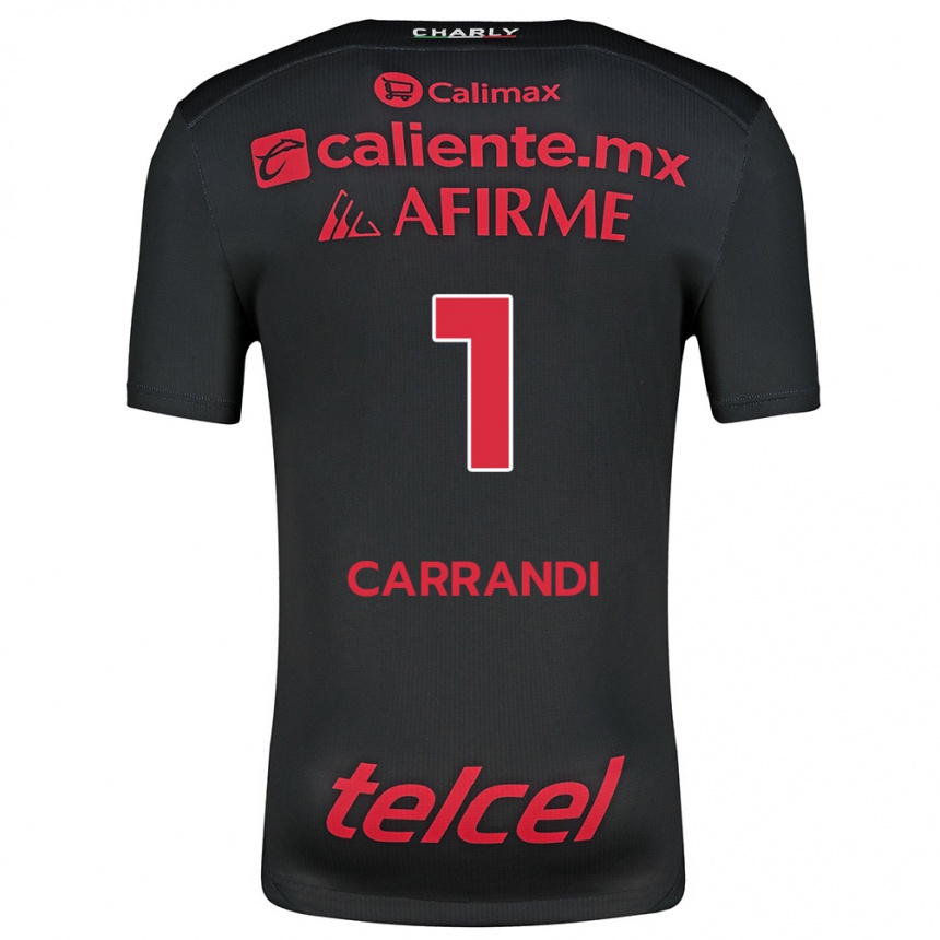 Niño Fútbol Camiseta Daniela Carrandi #1 Negro Rojo 1ª Equipación 2024/25 Perú