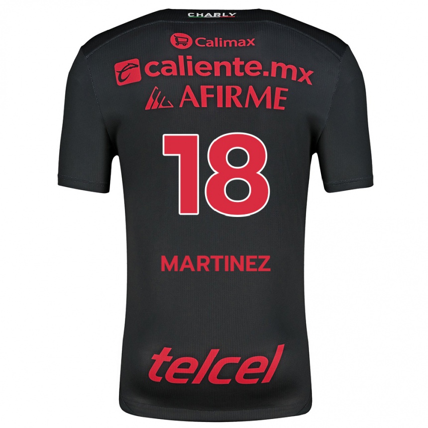 Niño Fútbol Camiseta Natividad Martínez #18 Negro Rojo 1ª Equipación 2024/25 Perú