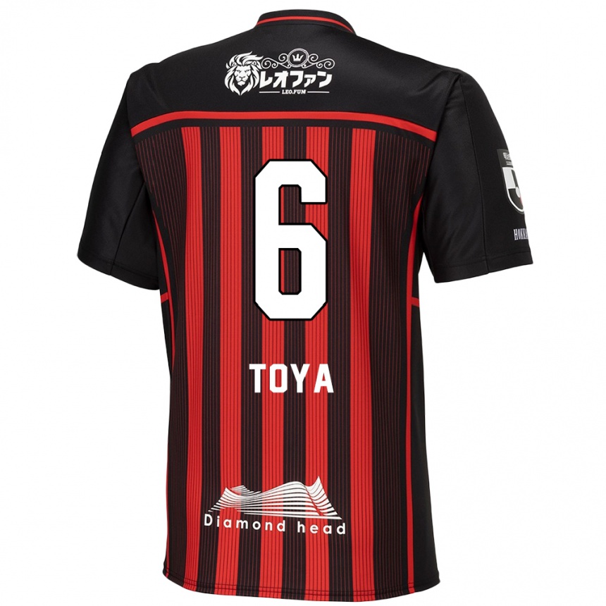 Niño Fútbol Camiseta Toya Nakamura #6 Negro Rojo 1ª Equipación 2024/25 Perú