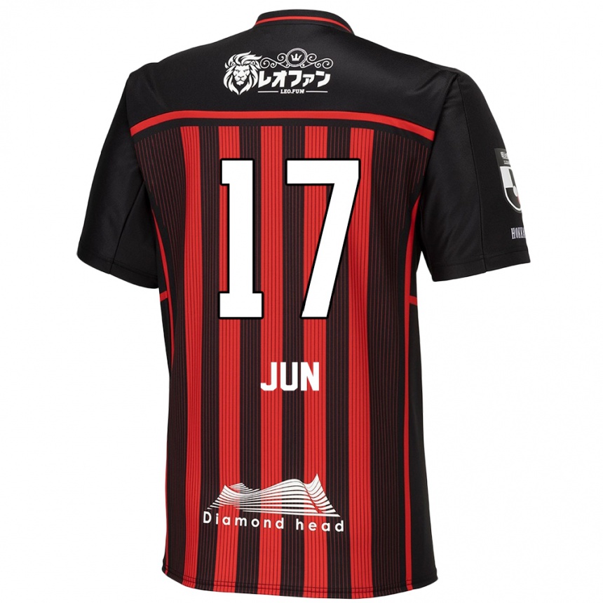 Niño Fútbol Camiseta Jun Kodama #17 Negro Rojo 1ª Equipación 2024/25 Perú