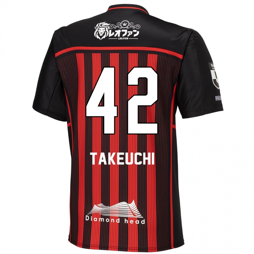 Niño Fútbol Camiseta Ryuma Takeuchi #42 Negro Rojo 1ª Equipación 2024/25 Perú