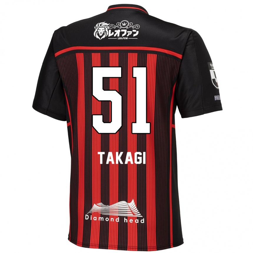 Niño Fútbol Camiseta Shun Takagi #51 Negro Rojo 1ª Equipación 2024/25 Perú