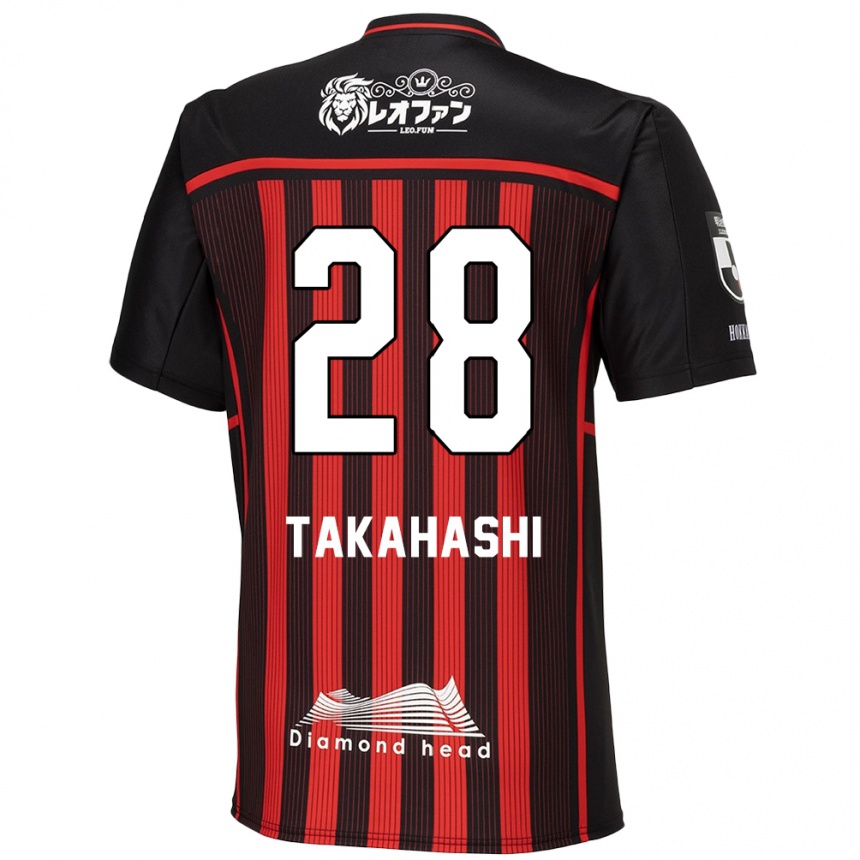 Niño Fútbol Camiseta Koga Takahashi #28 Negro Rojo 1ª Equipación 2024/25 Perú