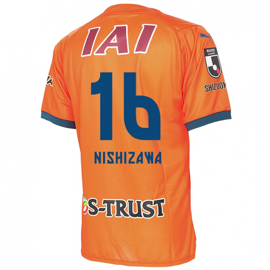 Niño Fútbol Camiseta Kenta Nishizawa #16 Naranja Azul 1ª Equipación 2024/25 Perú