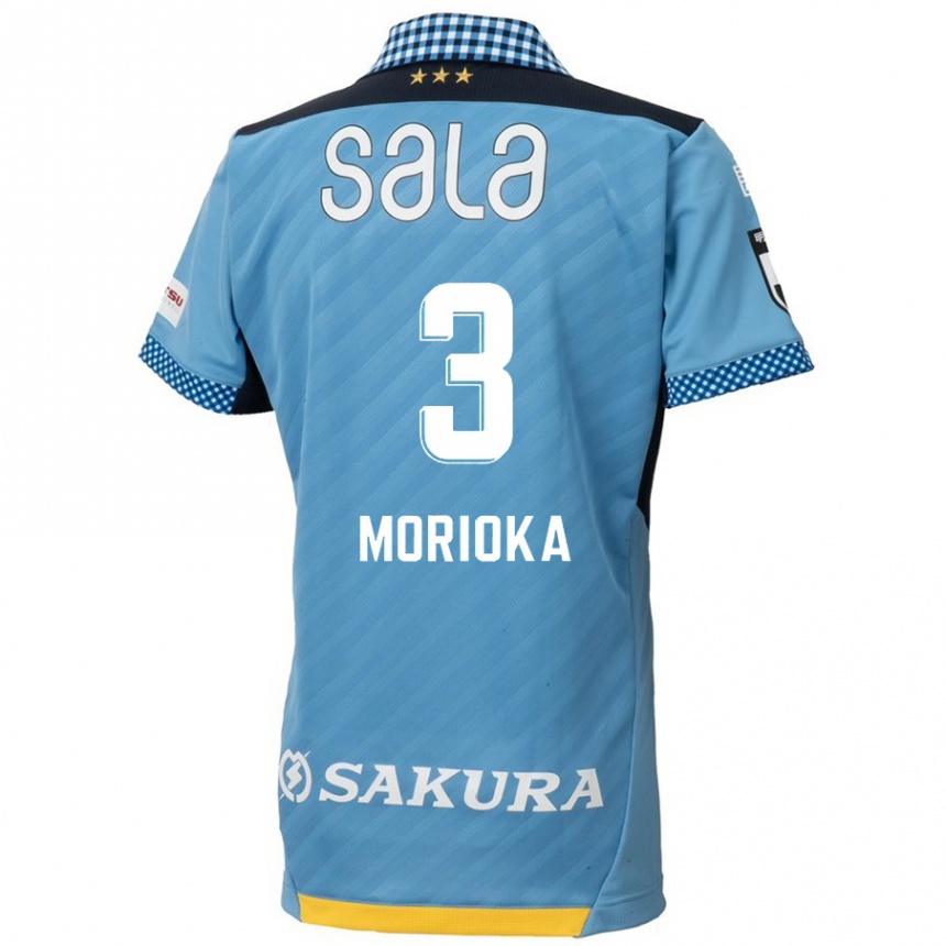 Niño Fútbol Camiseta Riku Morioka #3 Azul Negro 1ª Equipación 2024/25 Perú