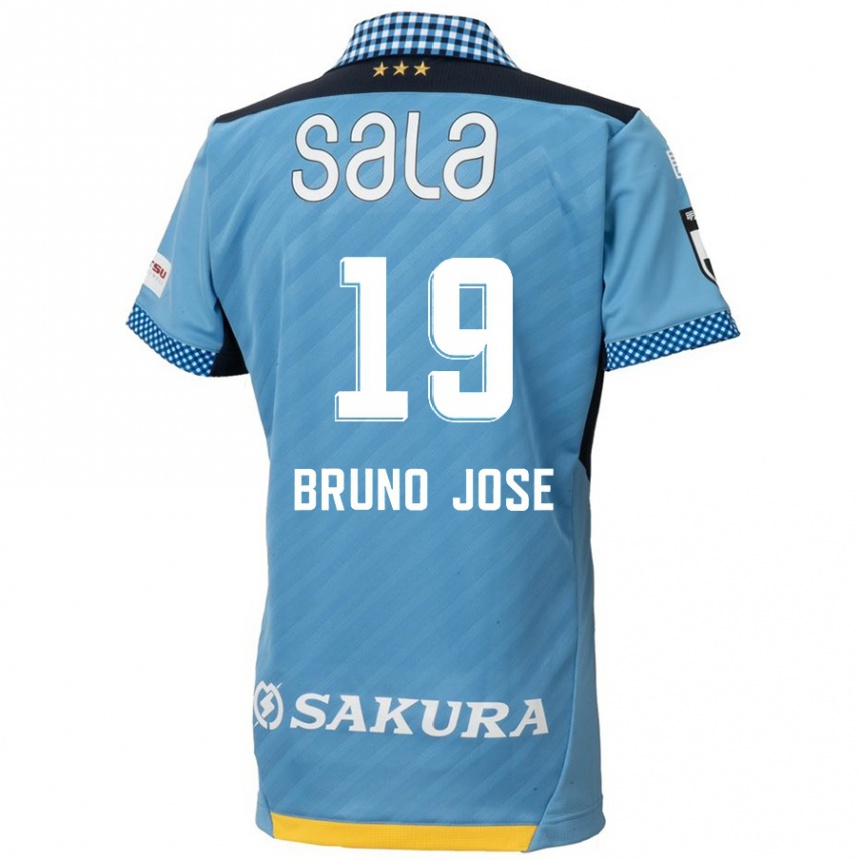 Niño Fútbol Camiseta Bruno José #19 Azul Negro 1ª Equipación 2024/25 Perú