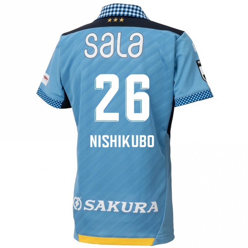 Niño Fútbol Camiseta Shunsuke Nishikubo #26 Azul Negro 1ª Equipación 2024/25 Perú