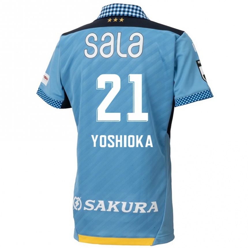 Niño Fútbol Camiseta Kanta Yoshioka #21 Azul Negro 1ª Equipación 2024/25 Perú