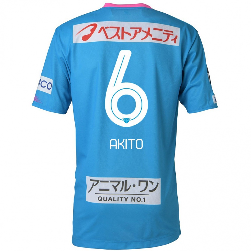 Niño Fútbol Camiseta Akito Fukuta #6 Azul Rosado 1ª Equipación 2024/25 Perú