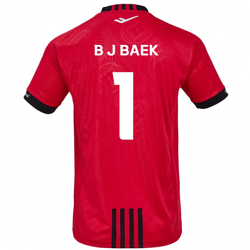 Niño Fútbol Camiseta Jong-Beom Baek #1 Negro Rojo 1ª Equipación 2024/25 Perú