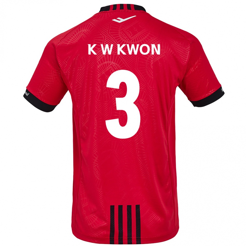 Niño Fútbol Camiseta Wan-Kyu Kwon #3 Negro Rojo 1ª Equipación 2024/25 Perú