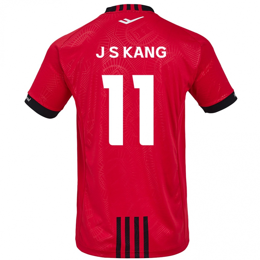 Niño Fútbol Camiseta Seong-Jin Kang #11 Negro Rojo 1ª Equipación 2024/25 Perú