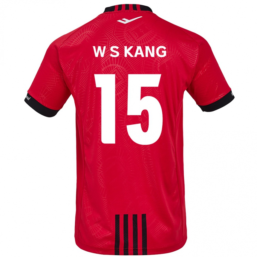 Niño Fútbol Camiseta Sang-Woo Kang #15 Negro Rojo 1ª Equipación 2024/25 Perú