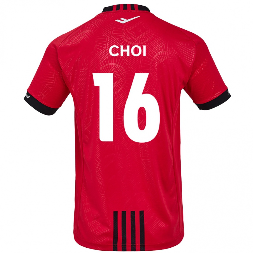 Niño Fútbol Camiseta Jun Choi #16 Negro Rojo 1ª Equipación 2024/25 Perú