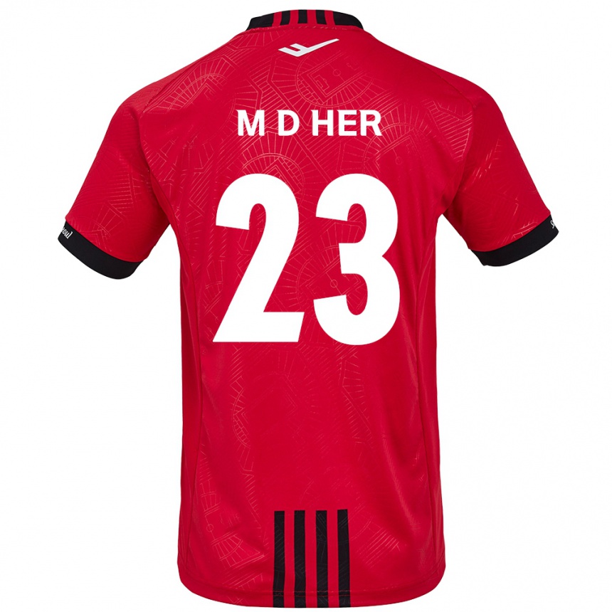 Niño Fútbol Camiseta Dong-Min Her #23 Negro Rojo 1ª Equipación 2024/25 Perú