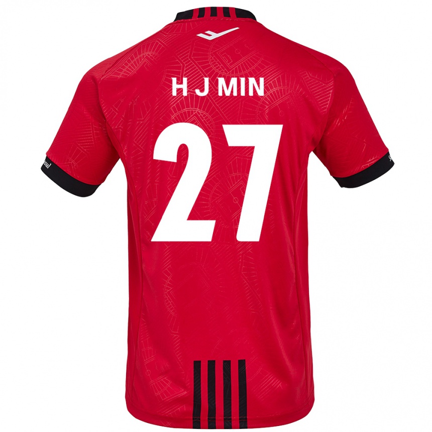 Niño Fútbol Camiseta Ji-Hoon Min #27 Negro Rojo 1ª Equipación 2024/25 Perú