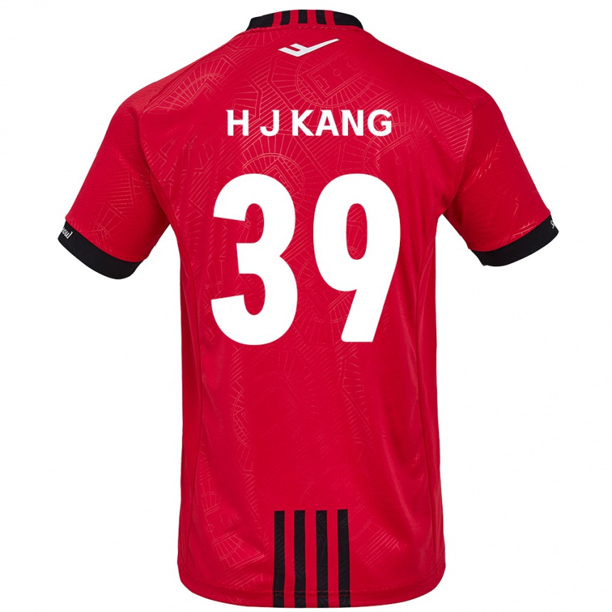 Niño Fútbol Camiseta Ju-Hyeok Kang #39 Negro Rojo 1ª Equipación 2024/25 Perú