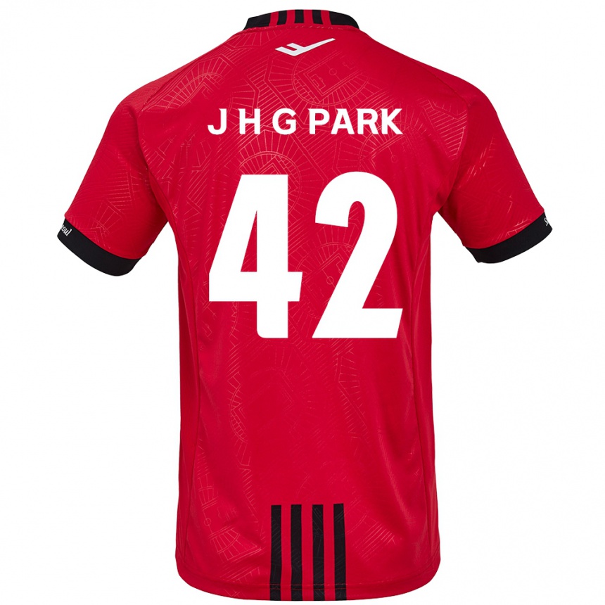 Niño Fútbol Camiseta Jang Han-Gyeol Park #42 Negro Rojo 1ª Equipación 2024/25 Perú