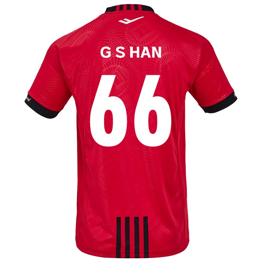 Niño Fútbol Camiseta Seung-Gyu Han #66 Negro Rojo 1ª Equipación 2024/25 Perú