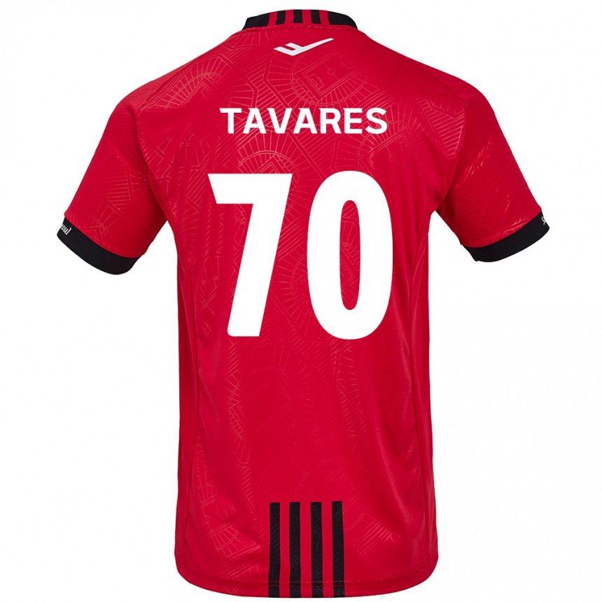 Niño Fútbol Camiseta Ronaldo Tavares #70 Negro Rojo 1ª Equipación 2024/25 Perú