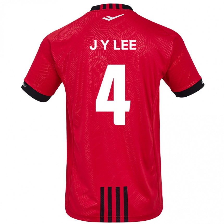 Niño Fútbol Camiseta Young-Jun Lee #4 Negro Rojo 1ª Equipación 2024/25 Perú