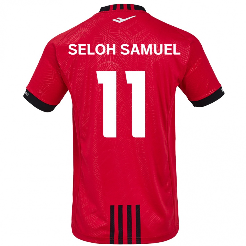 Niño Fútbol Camiseta Gbato Seloh Samuel #11 Negro Rojo 1ª Equipación 2024/25 Perú