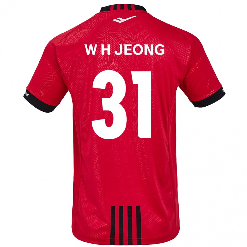 Niño Fútbol Camiseta Hyun-Woong Jeong #31 Negro Rojo 1ª Equipación 2024/25 Perú