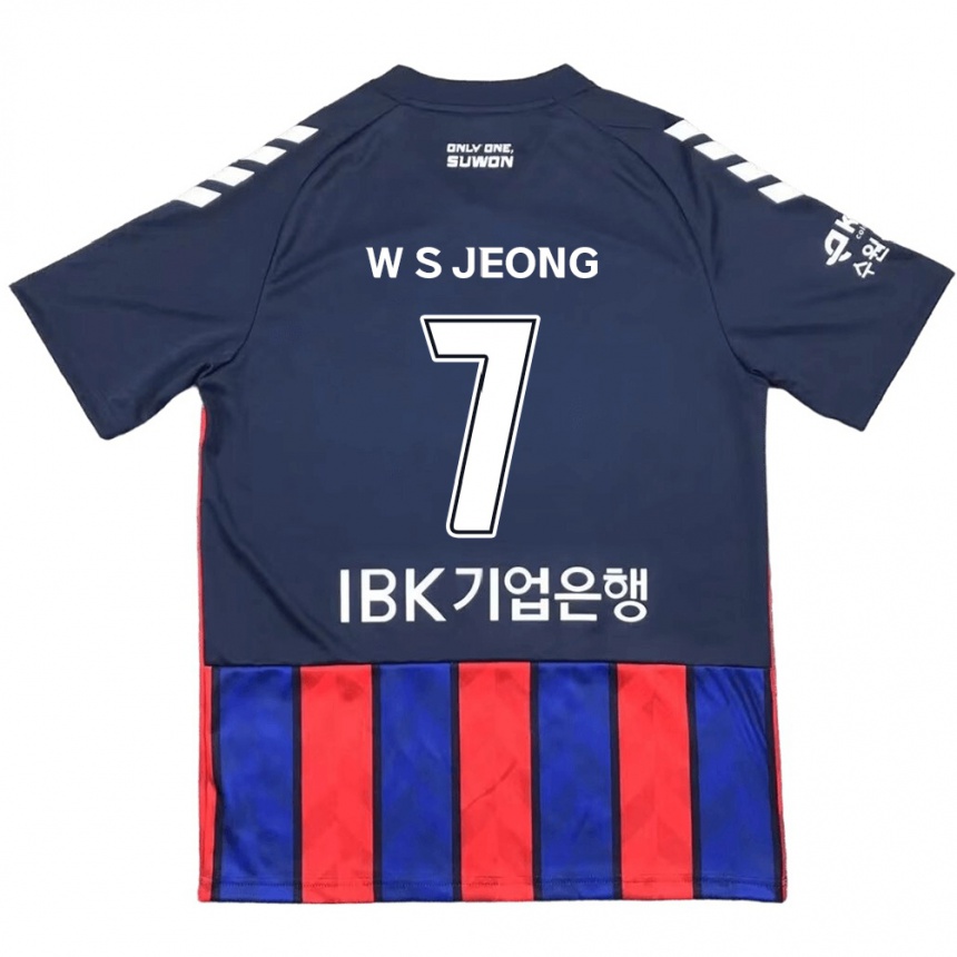 Niño Fútbol Camiseta Seung-Won Jeong #7 Azul Rojo 1ª Equipación 2024/25 Perú