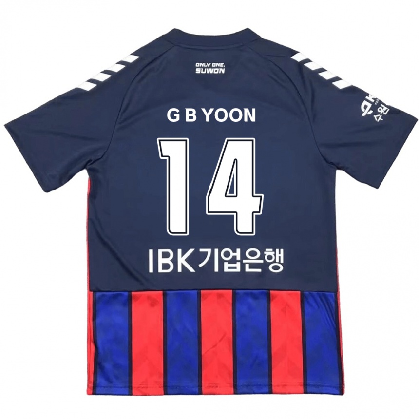 Niño Fútbol Camiseta Bit-Garam Yoon #14 Azul Rojo 1ª Equipación 2024/25 Perú