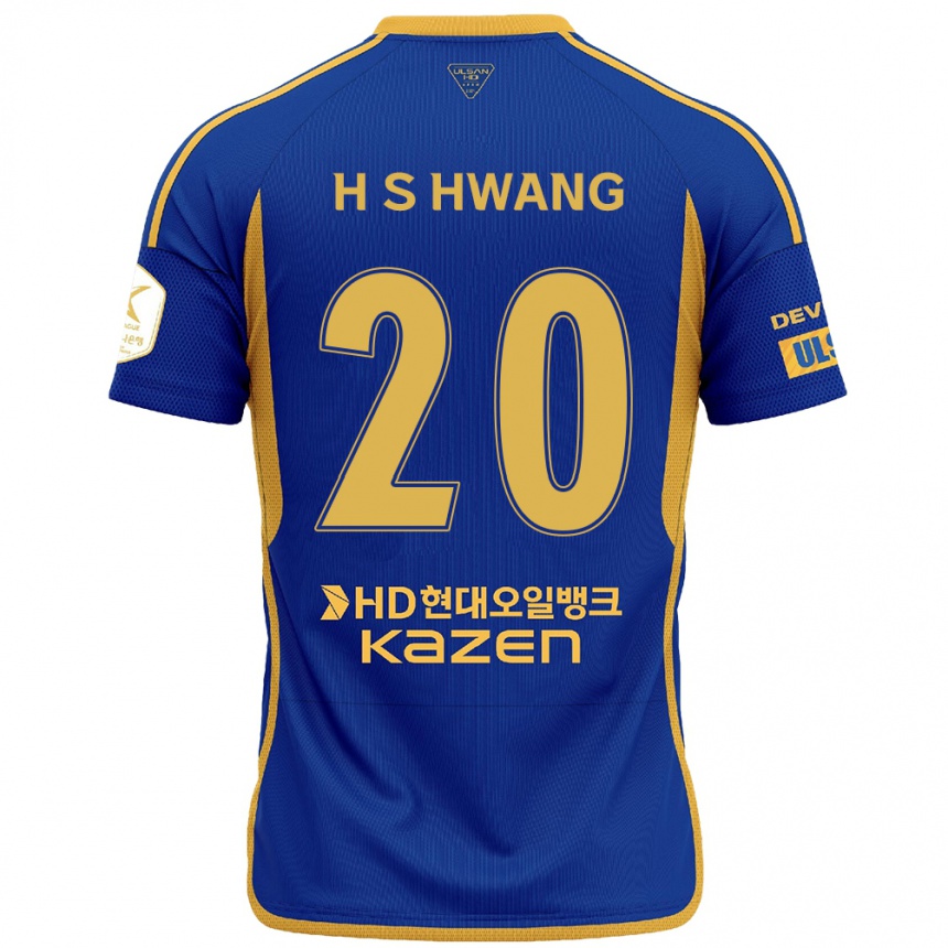 Niño Fútbol Camiseta Seok-Ho Hwang #20 Azul Amarillo 1ª Equipación 2024/25 Perú