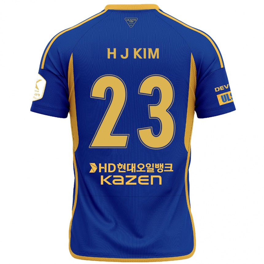 Niño Fútbol Camiseta Ju-Hwan Kim #23 Azul Amarillo 1ª Equipación 2024/25 Perú