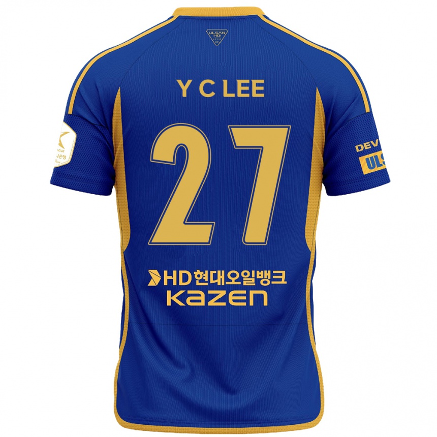 Niño Fútbol Camiseta Chung-Yong Lee #27 Azul Amarillo 1ª Equipación 2024/25 Perú