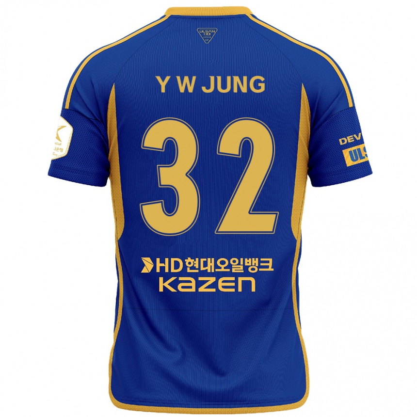 Niño Fútbol Camiseta Woo-Young Jung #32 Azul Amarillo 1ª Equipación 2024/25 Perú