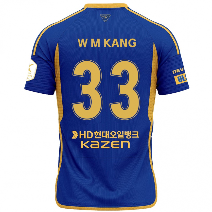 Niño Fútbol Camiseta Min-Woo Kang #33 Azul Amarillo 1ª Equipación 2024/25 Perú