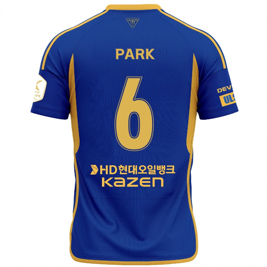 Niño Fútbol Camiseta Jun Park #6 Azul Amarillo 1ª Equipación 2024/25 Perú