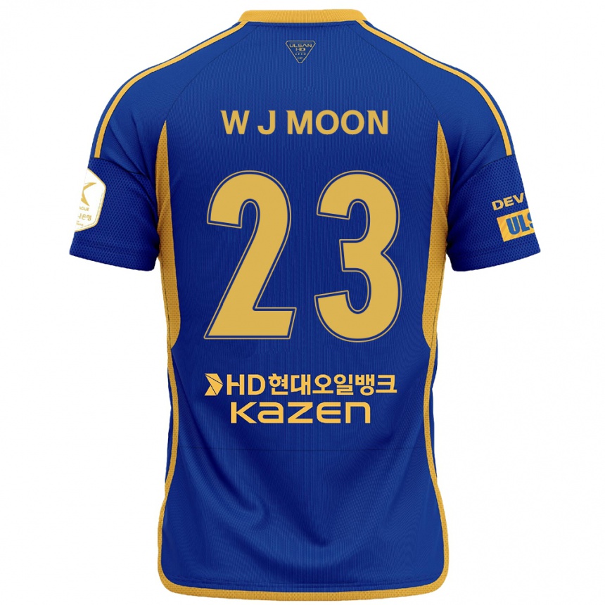 Niño Fútbol Camiseta Ji-Won Moon #23 Azul Amarillo 1ª Equipación 2024/25 Perú