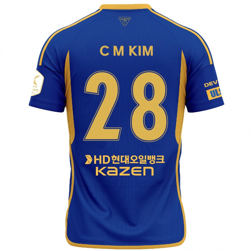 Niño Fútbol Camiseta Min-Chan Kim #28 Azul Amarillo 1ª Equipación 2024/25 Perú