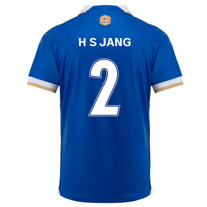 Niño Fútbol Camiseta Seok-Hwan Jang #2 Azul Blanco 1ª Equipación 2024/25 Perú