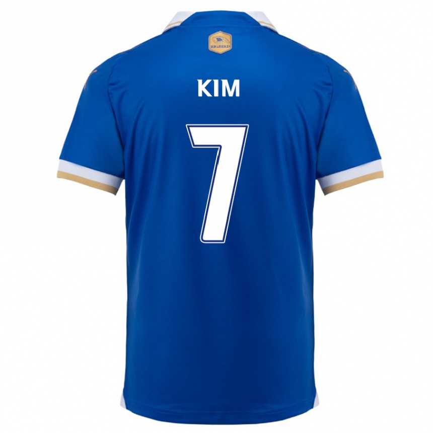 Niño Fútbol Camiseta Hyun Kim #7 Azul Blanco 1ª Equipación 2024/25 Perú