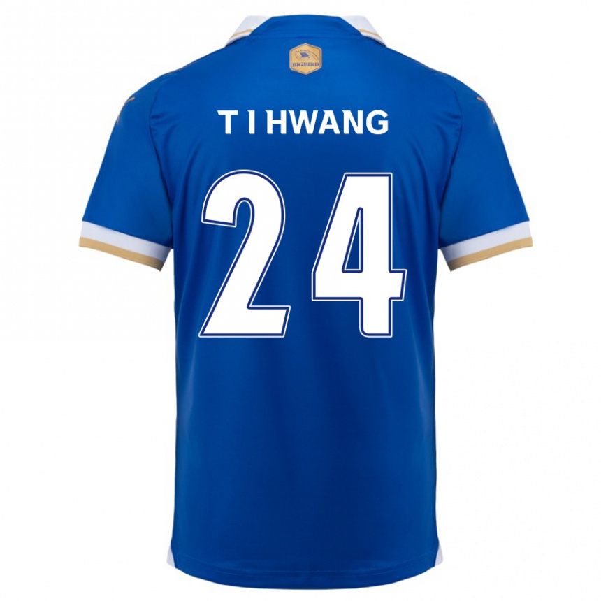 Niño Fútbol Camiseta In-Taek Hwang #24 Azul Blanco 1ª Equipación 2024/25 Perú