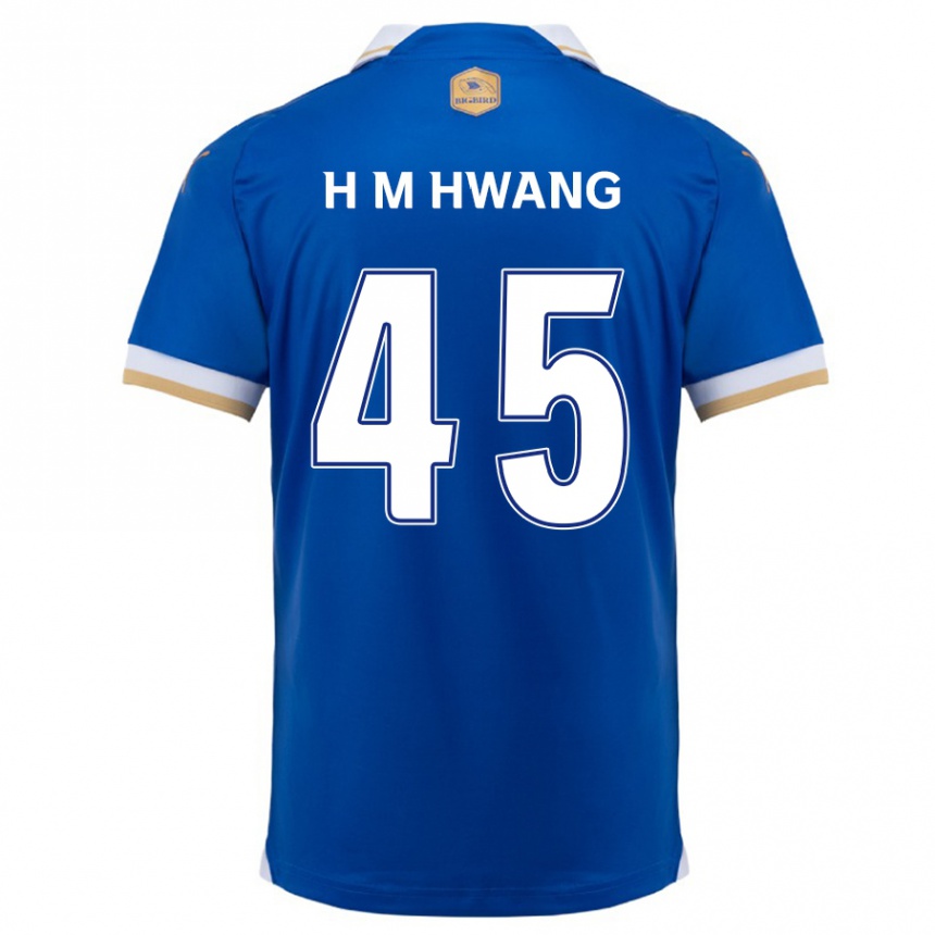 Niño Fútbol Camiseta Myung-Hyun Hwang #45 Azul Blanco 1ª Equipación 2024/25 Perú